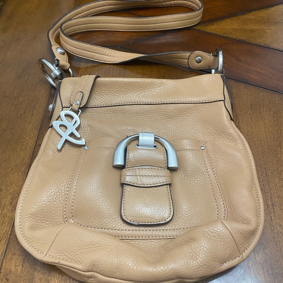 b. makowsky Handbags - B. Makowsky Tan,caramel Silver Crossbody Bag with Adjustable Strap